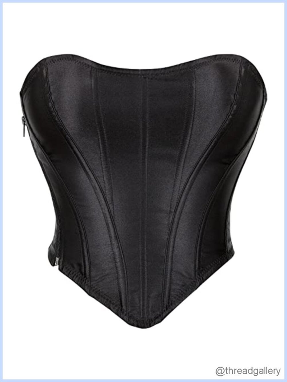 Satin Corset Top Strapless Lace Up Bustier Clubwear
